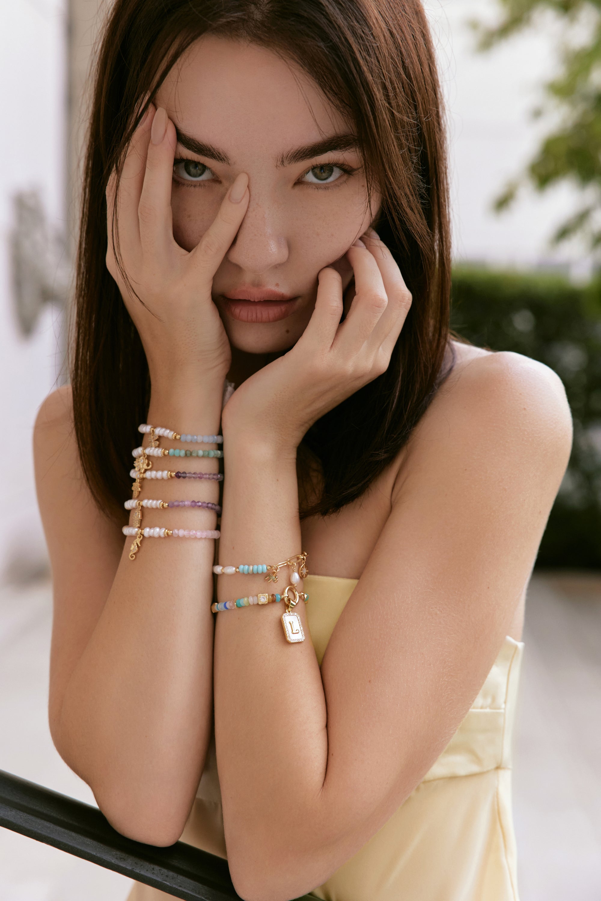 Initial Spell - Blue Lace Agate Bracelet