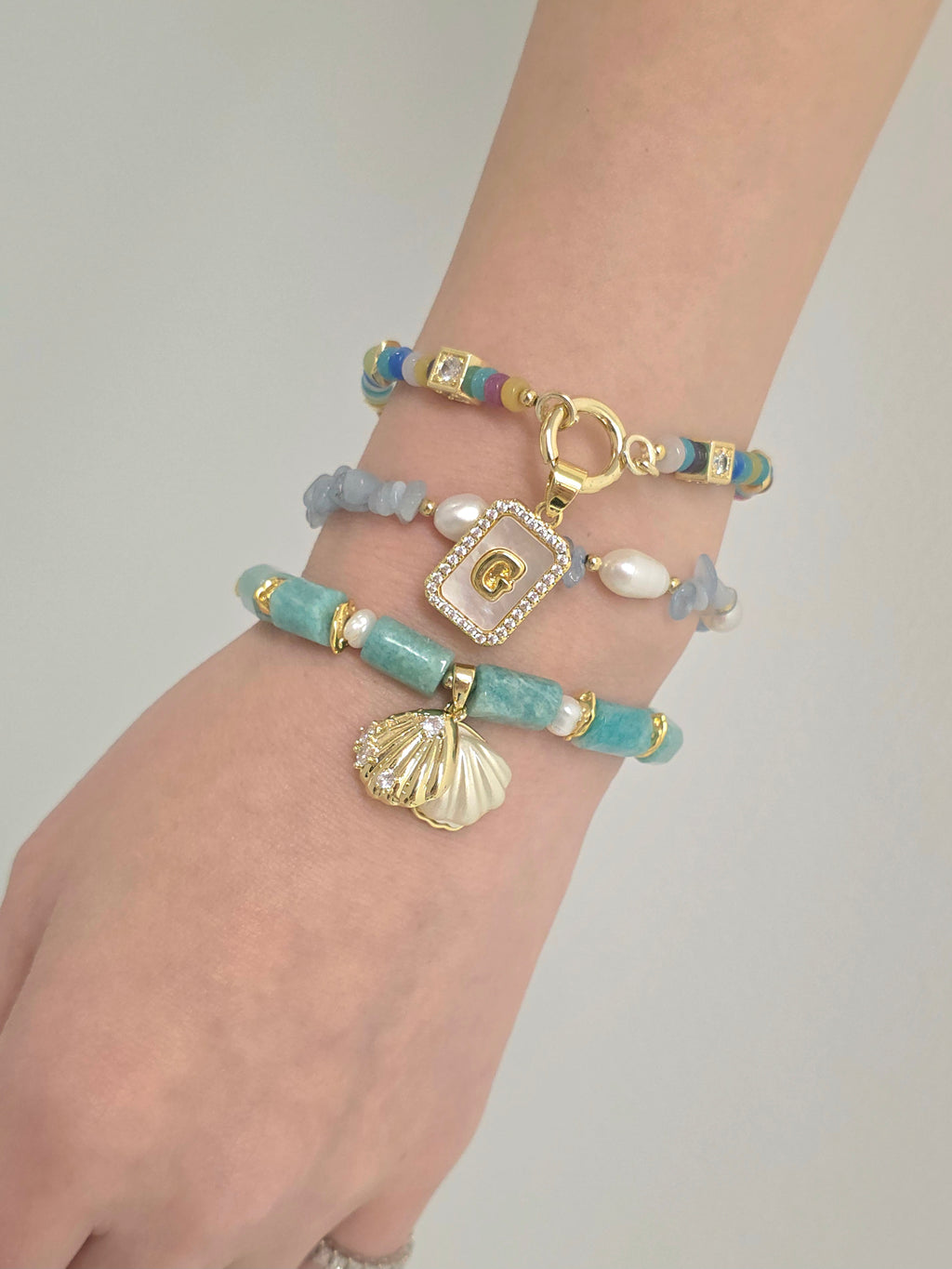 Initial Spell - Mixed Agate Bracelet