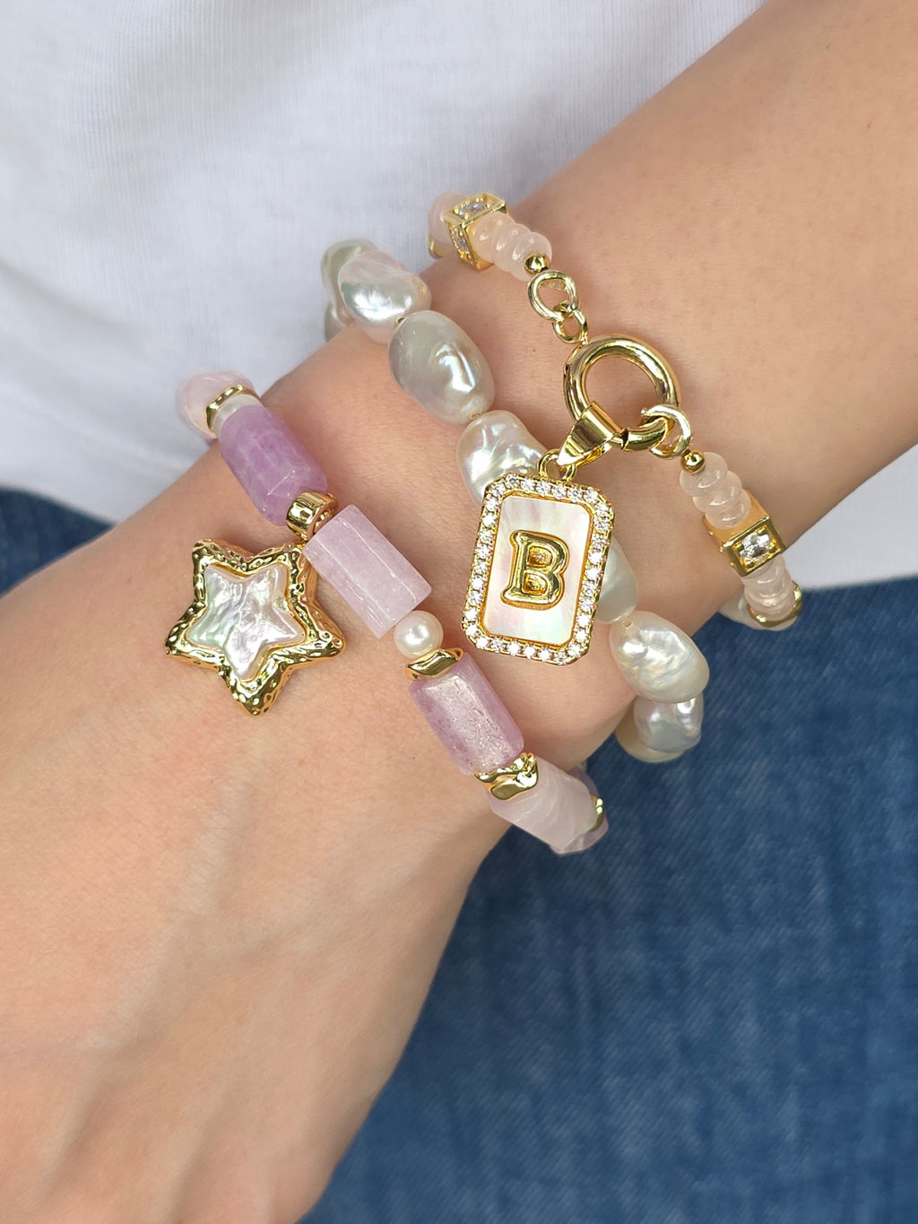 Initial Spell - Rose Quartz Bracelet