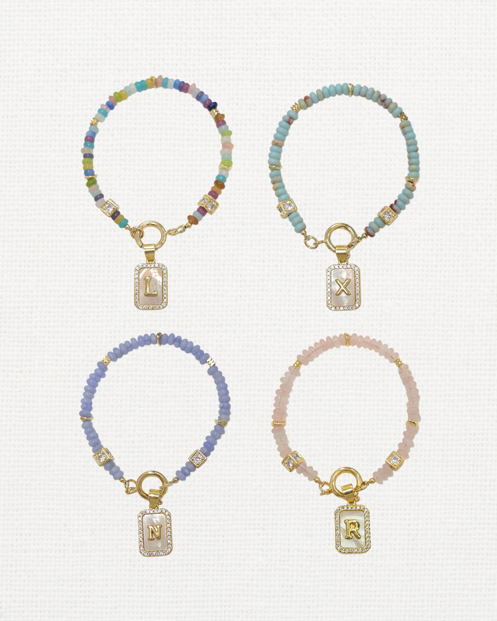 Initial Spell - Blue Lace Agate Bracelet