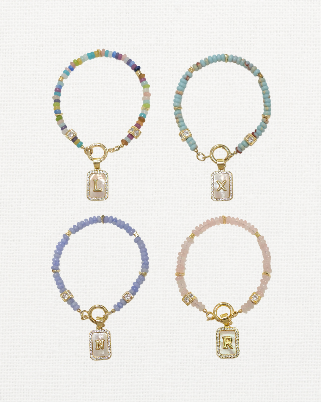 Initial Spell - Blue Lace Agate Bracelet