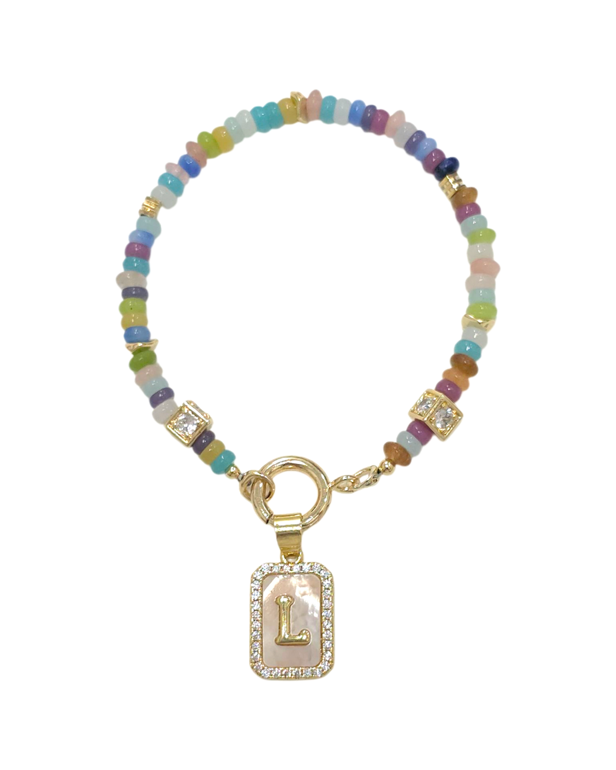 Initial Spell - Mixed Agate Bracelet