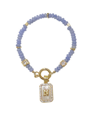 Initial Spell - Blue Lace Agate Bracelet