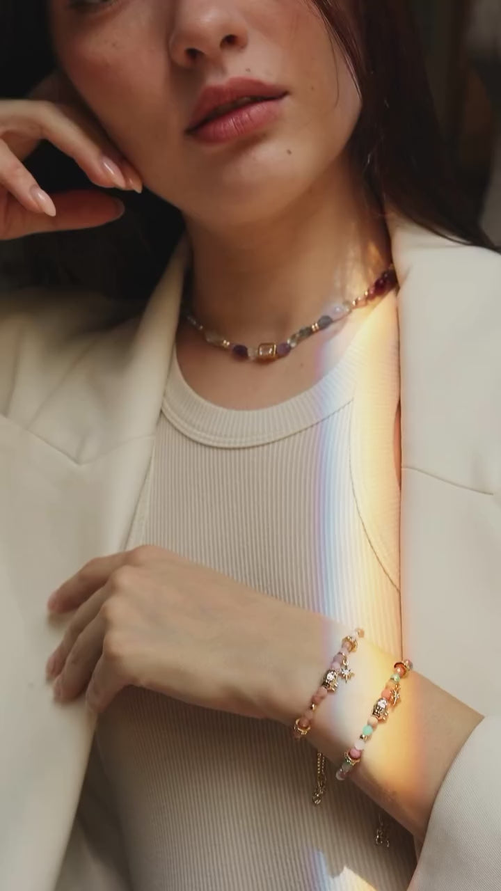 Stardust - Sunstone & Pink Opal